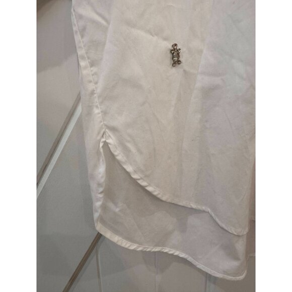 NWT Express Poplin Embellished Striped Boyfriend Portofino Shirt Womens Size M - Picture 7 of 11